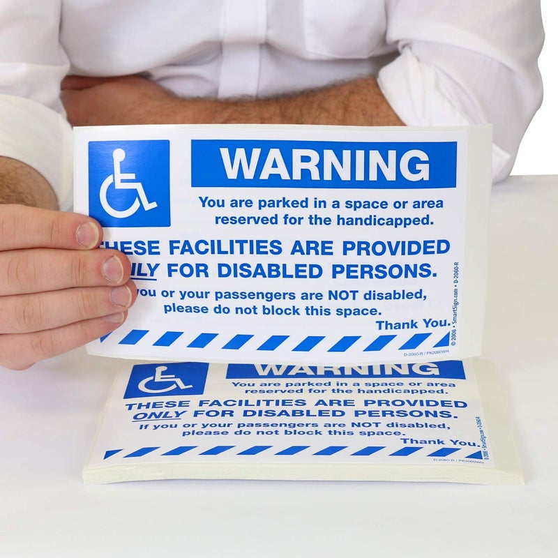 SmartSign Warning - You are Parked in a Space Reserved for Handicapped Stickers | 5" x 8" - Image 2